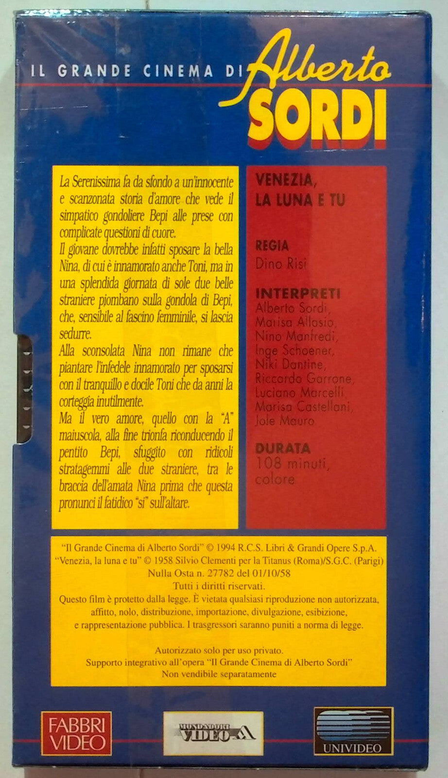 EBOND Venezia,la Luna e Tu Il Grande Cinema Alberto Sordi Editorialevhs VH000853