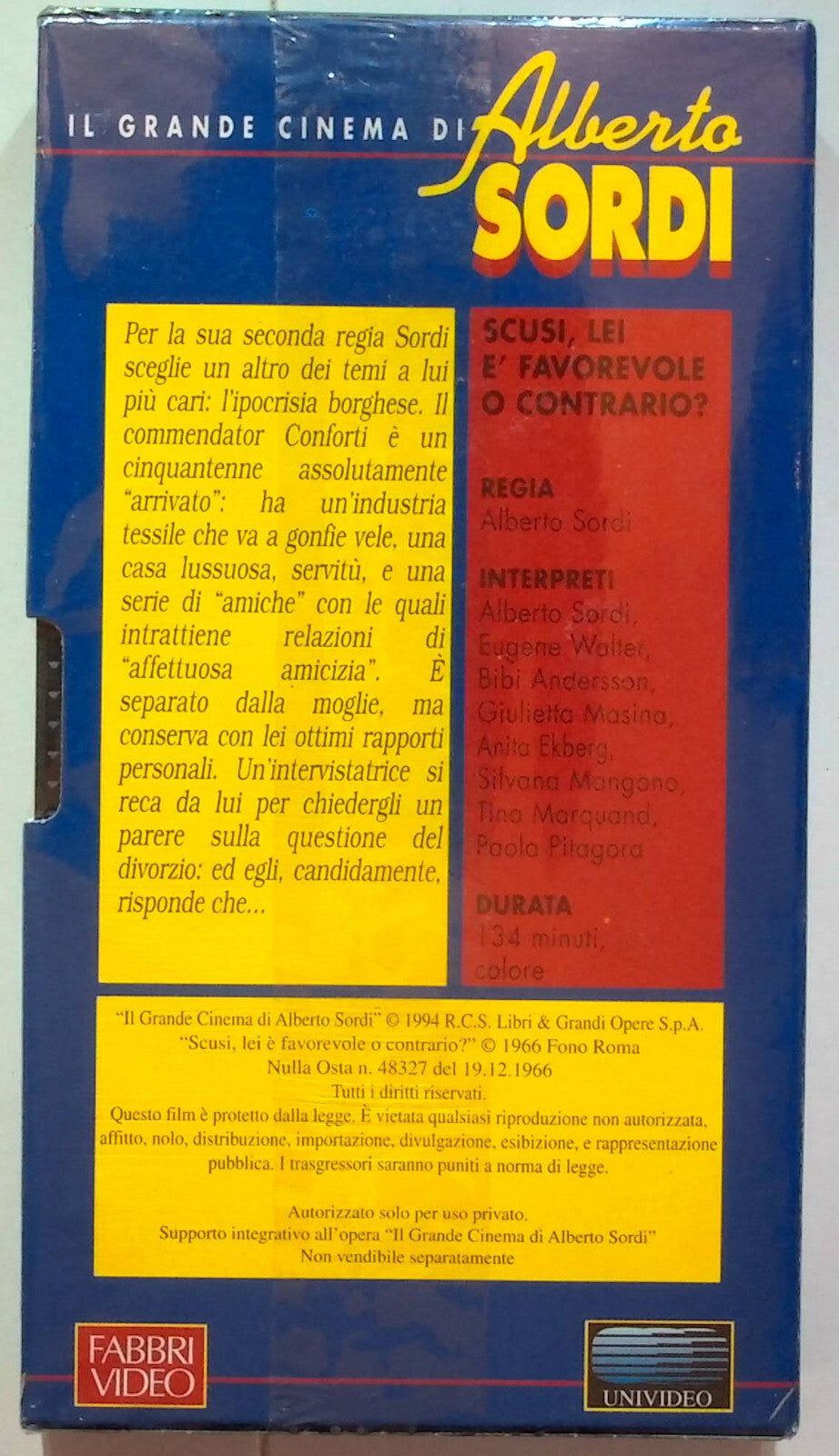 EBOND Scusi Lei e Favorevole o Contrario? Editoriale VHS VH000857