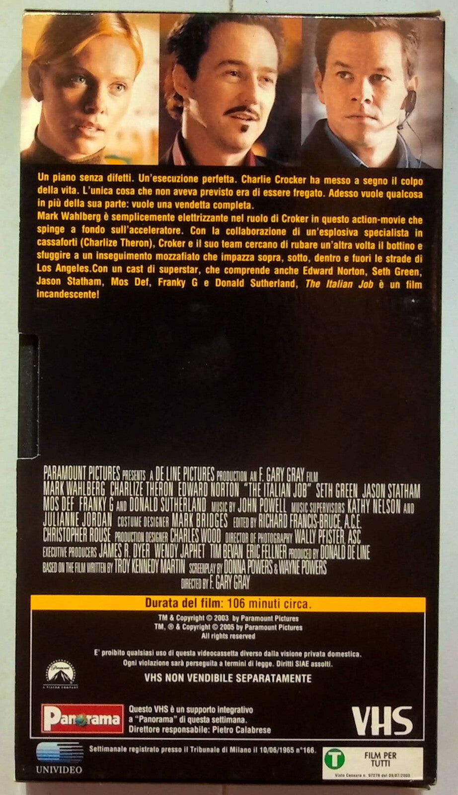 EBOND The Italian Job Editoriale VHS VH000965