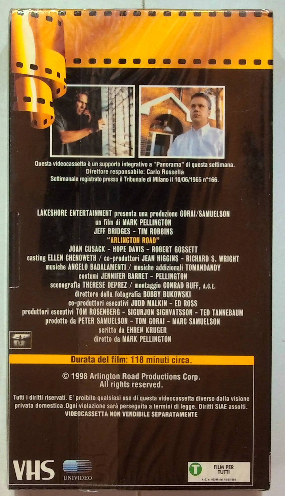 EBOND Arlington Road - L'inganno Editoriale VHS VH001004