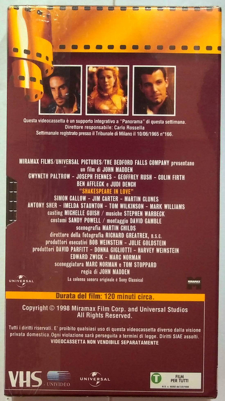 EBOND Shakespeare In Love Editoriale VHS VH001024