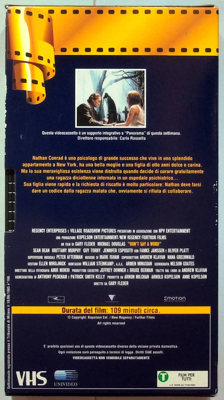 EBOND Don't Say a Word Editoriale VHS VH001059