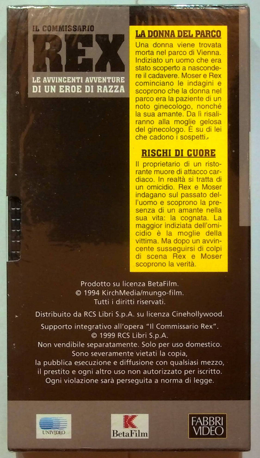 EBOND Rex - La Donna Del Parco - Rischi Di Cuore - Editoriale VHS VH001112