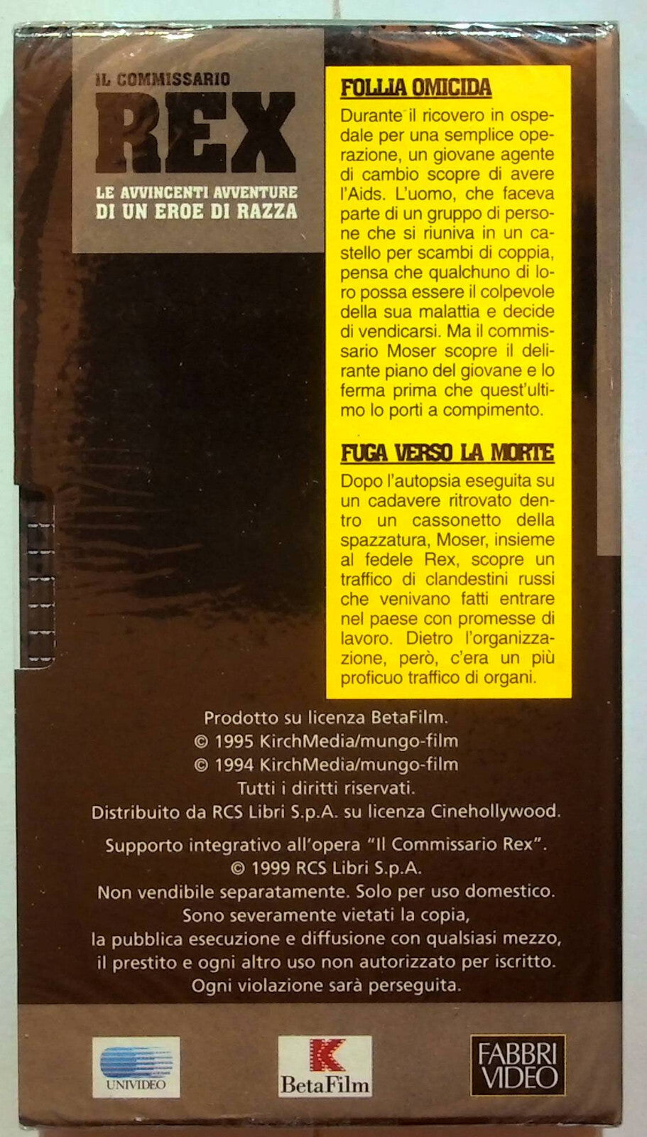 EBOND Rex - Follia Omicia - Fuga Verso La Morte - Editoriale VHS VH001120