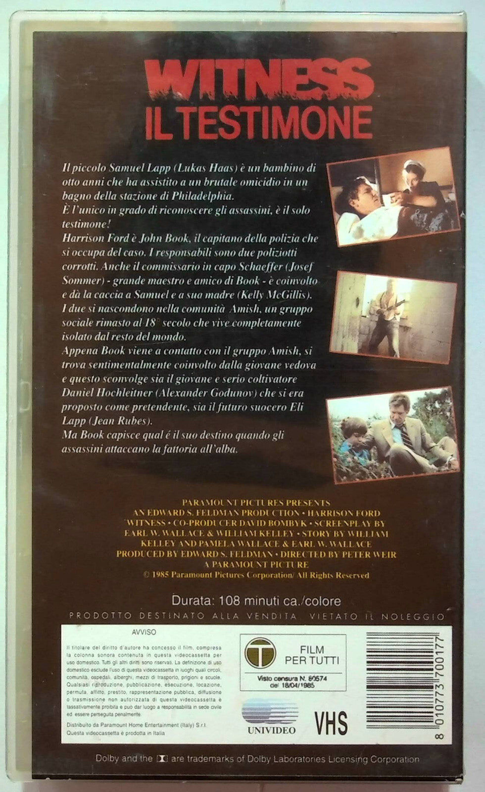 EBOND Witness - Il Testimone VHS VH001228