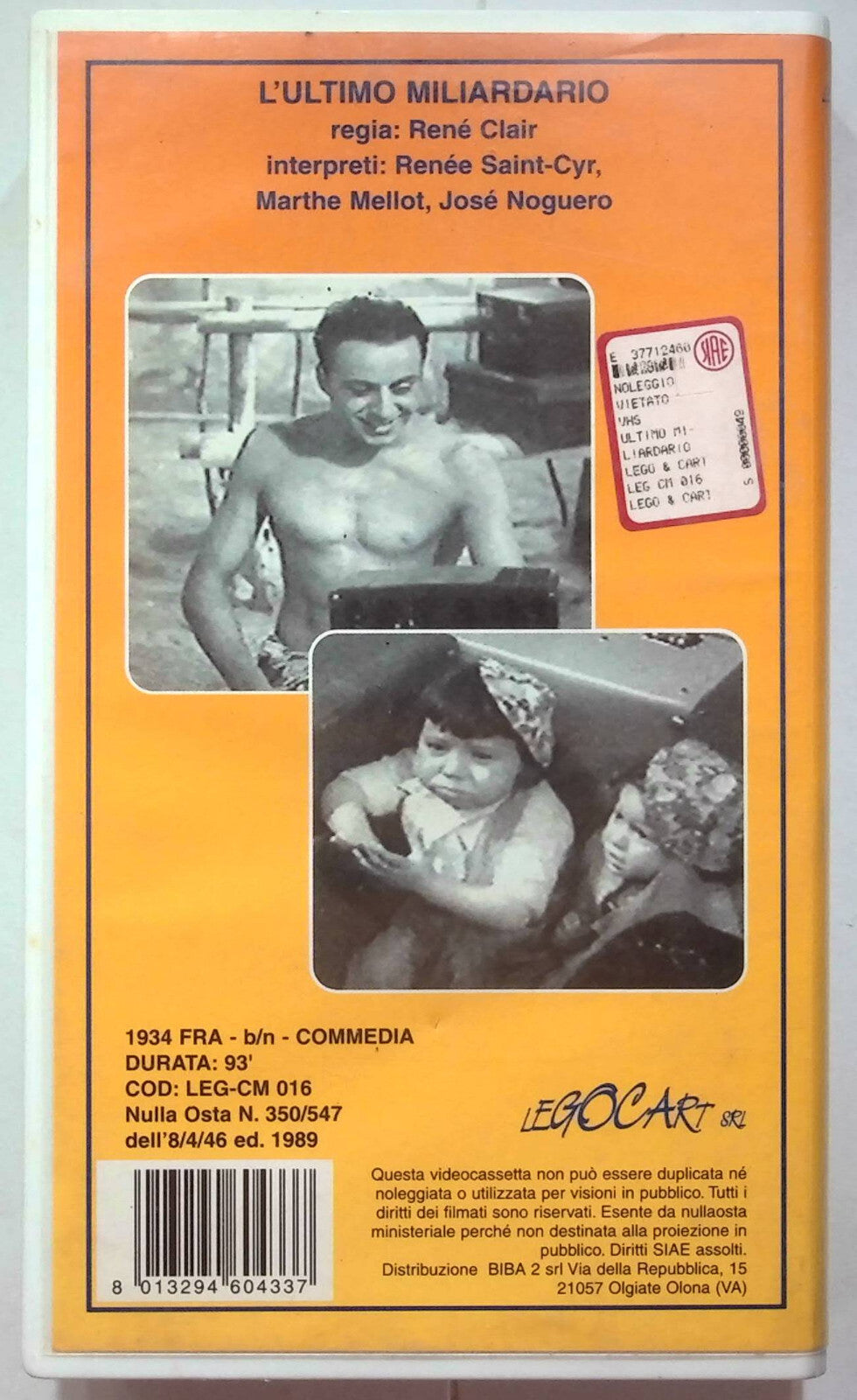 EBOND L'ultimo Miliardario VHS VH001265