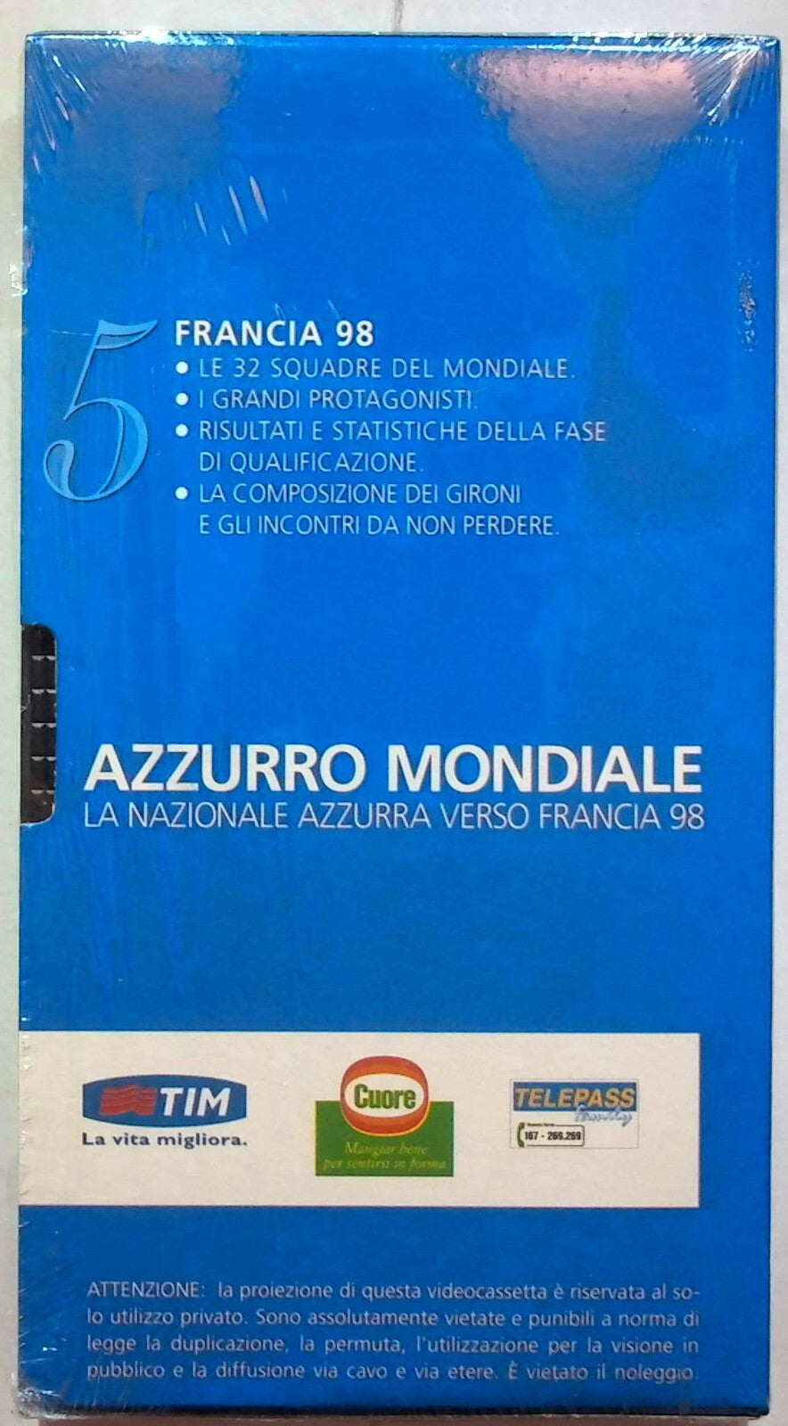 EBOND La Nazionale Azzurra Verso Francia 98 Volume 5 Editoriale VHS VH001386