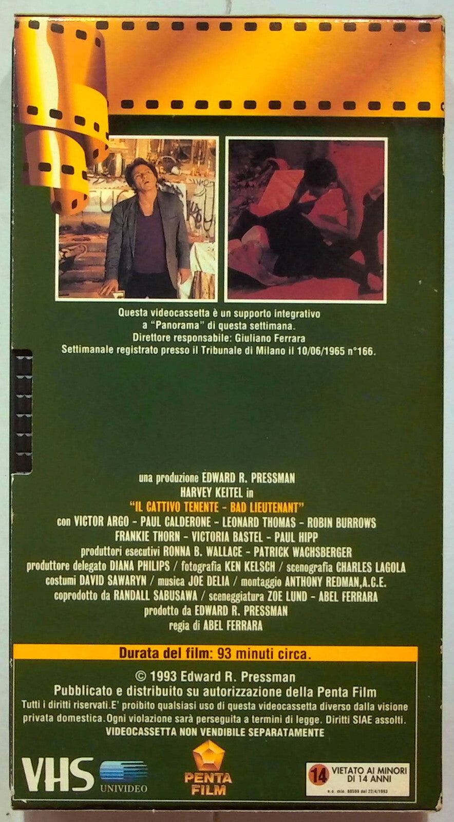 EBOND Il Cattivo Tenente Editoriale VHS VH001392