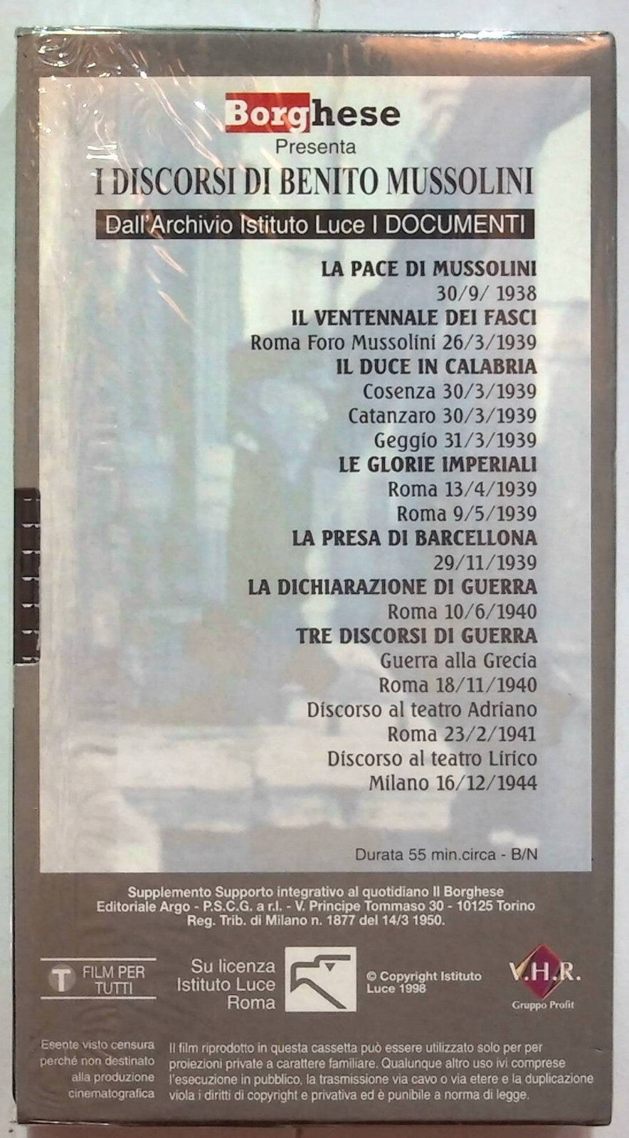 EBOND Tutti I Discorsi Di Benito Mussolini Volume 4 Editoriale VHS VH001420