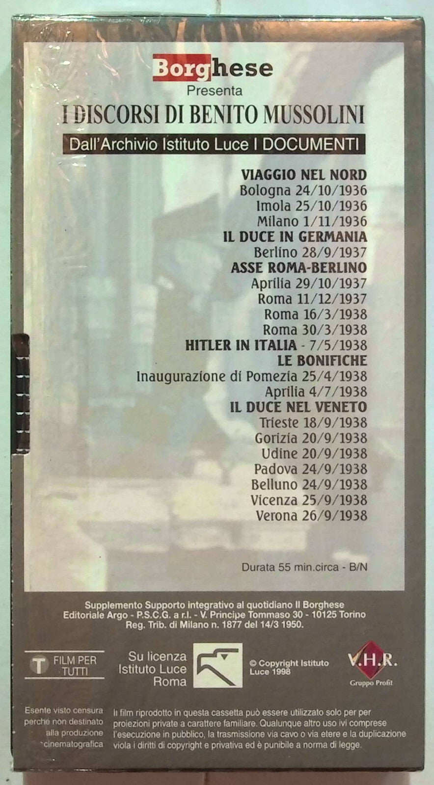 EBOND Tutti I Discorsi Di Benito Mussolini Volume 3 Editoriale VHS VH001421