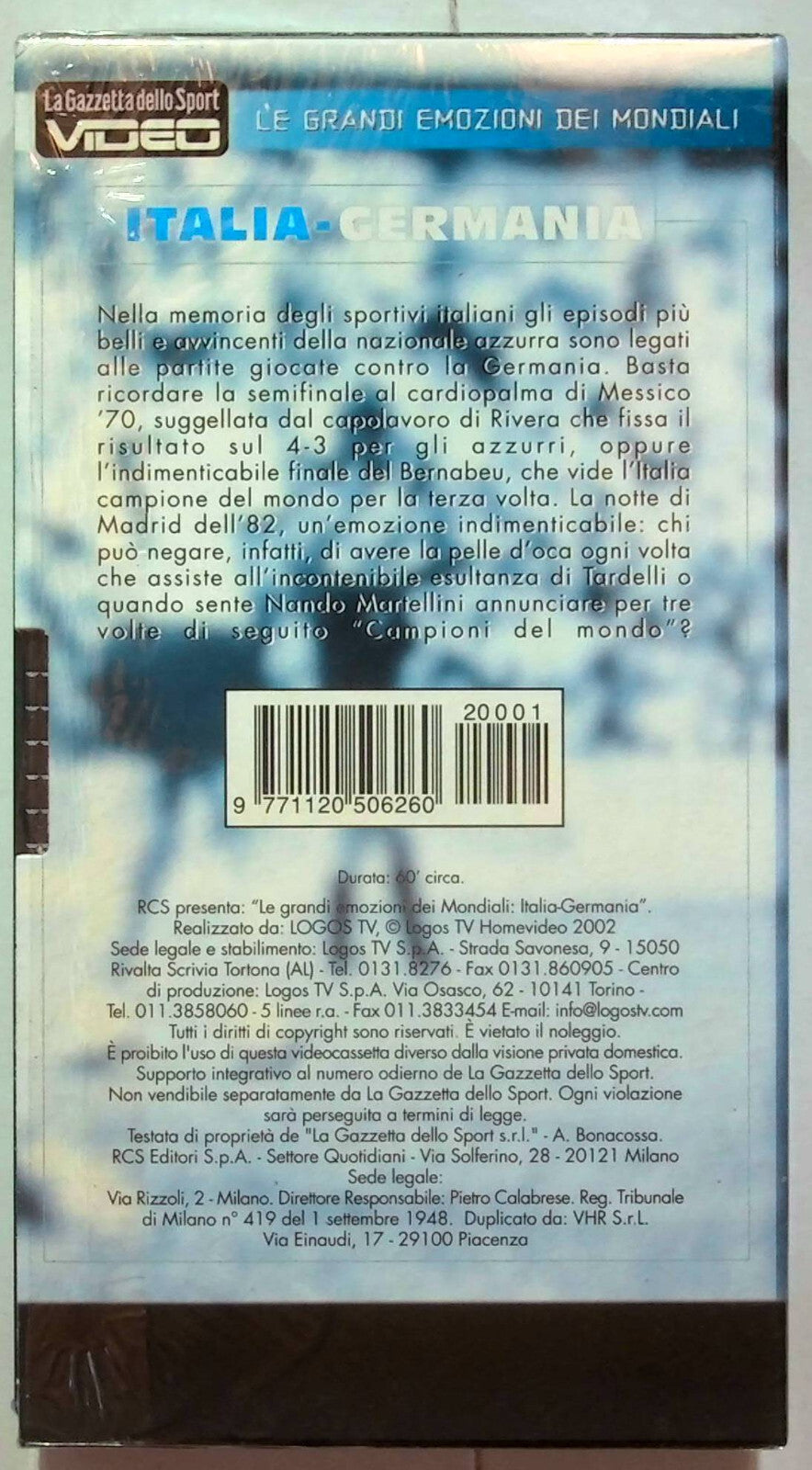 EBOND Le Grandi Emozioni Dei Mondiali Italia-germania Vol.2 Edit. VHS VH001476