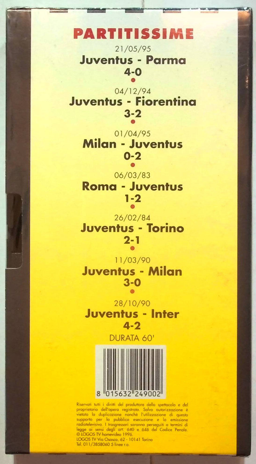 EBOND Capionato 1990/91 - Juventus-inter 4-2 Editoriale VHS VH001481