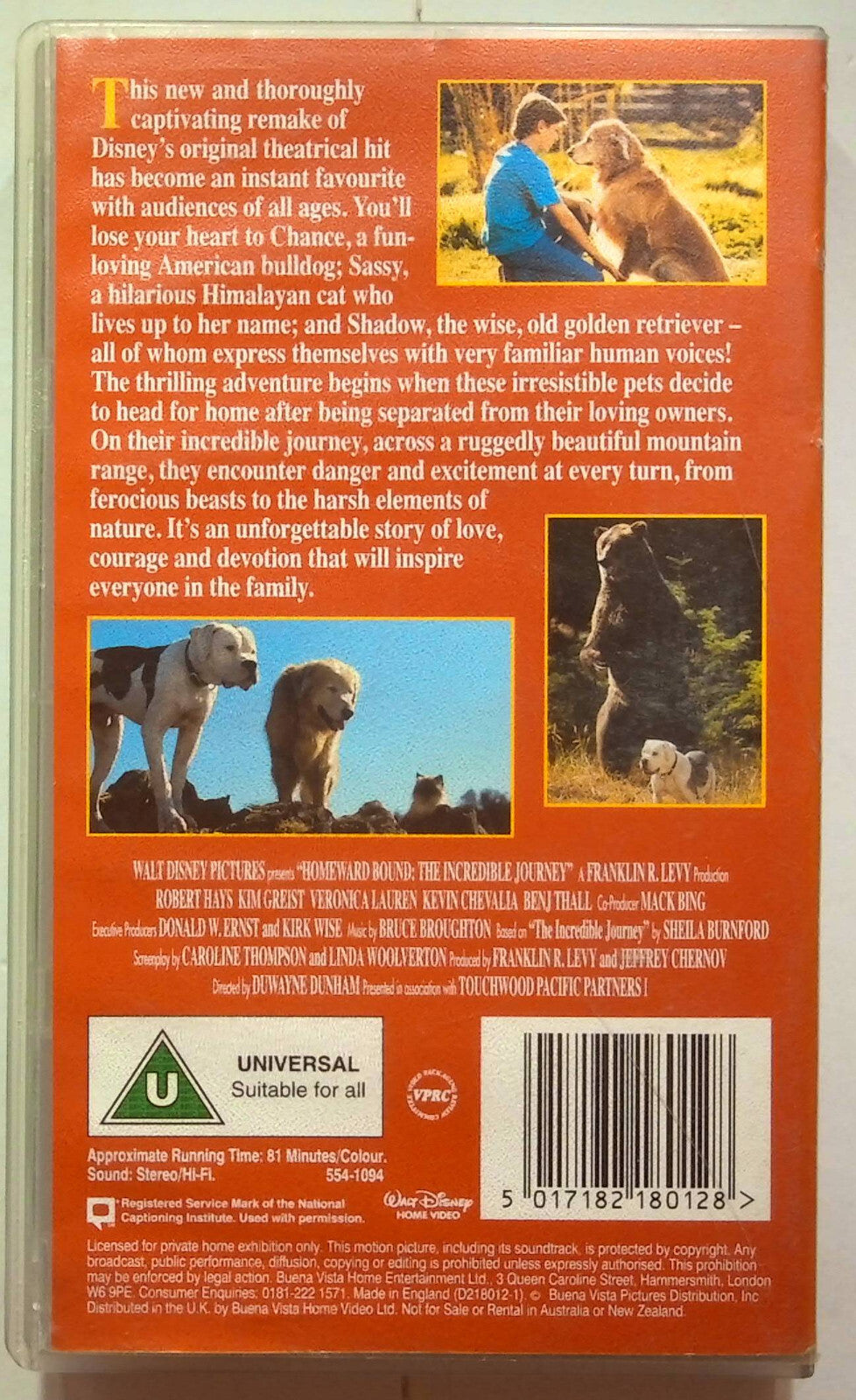 EBOND Homeward Bound: The Incredible Journey VHS VH001673