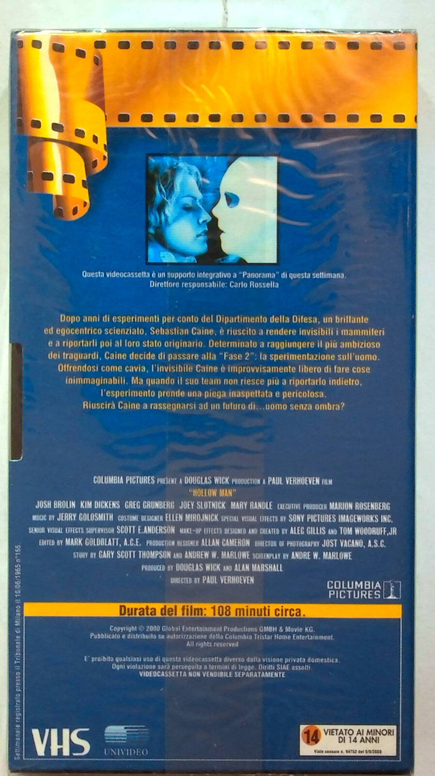 EBOND L'uomo Senza Ombra Editoriale VHS VH001757
