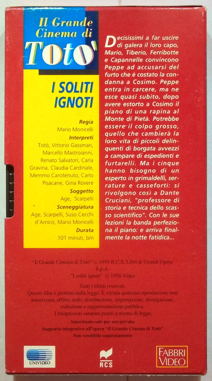 EBOND I Soliti Ignoti Editoriale VHS VH002073