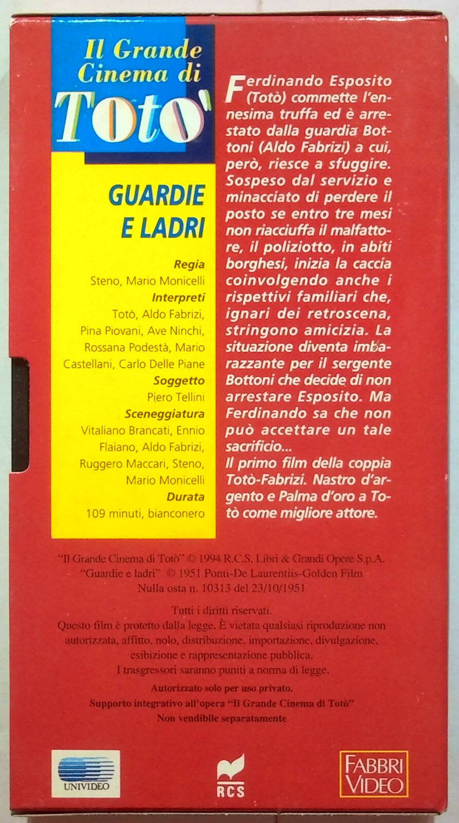EBOND Guardie e Ladri Editoriale VHS VH002076