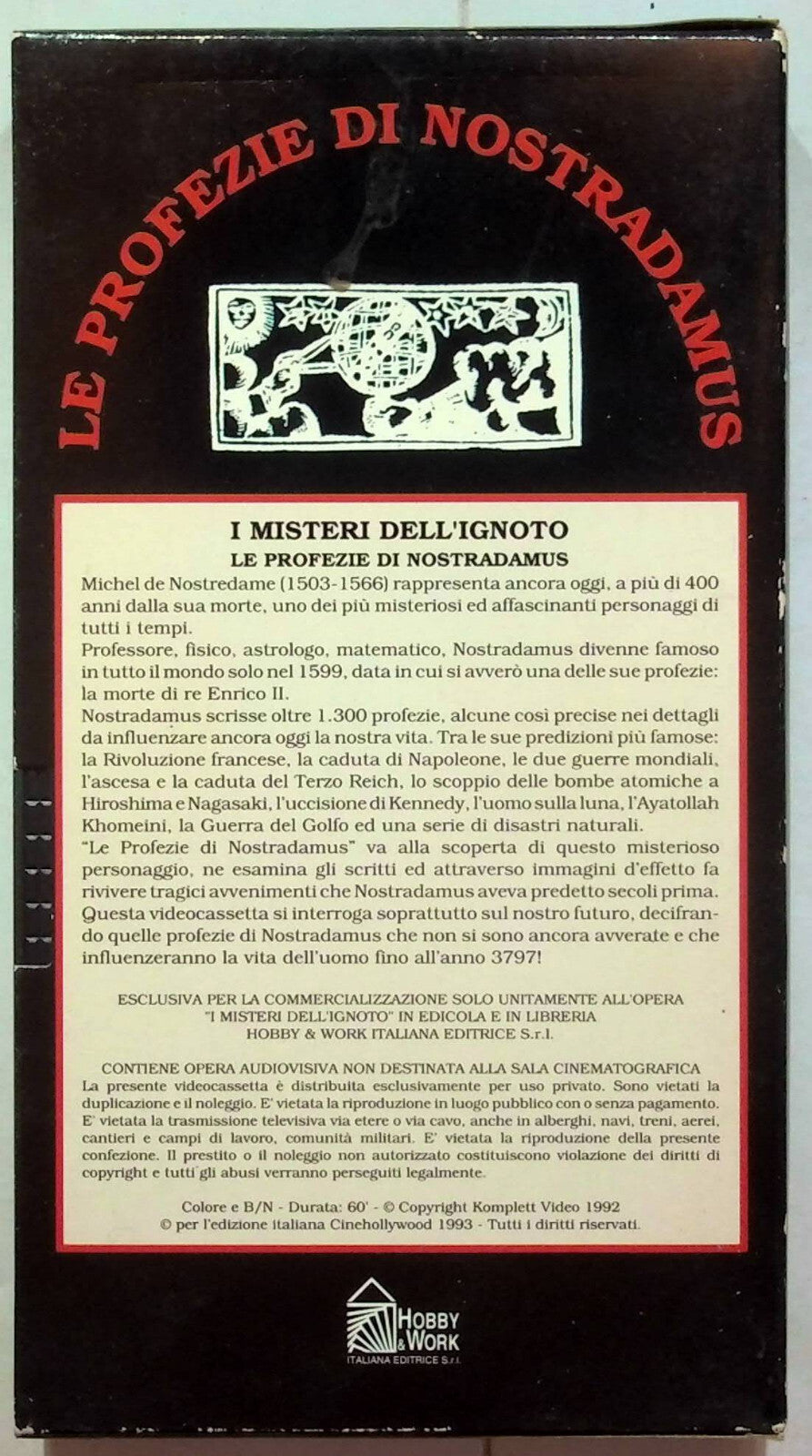 EBOND Le Profezie Di Nostradamus Editoriale VHS VH002136