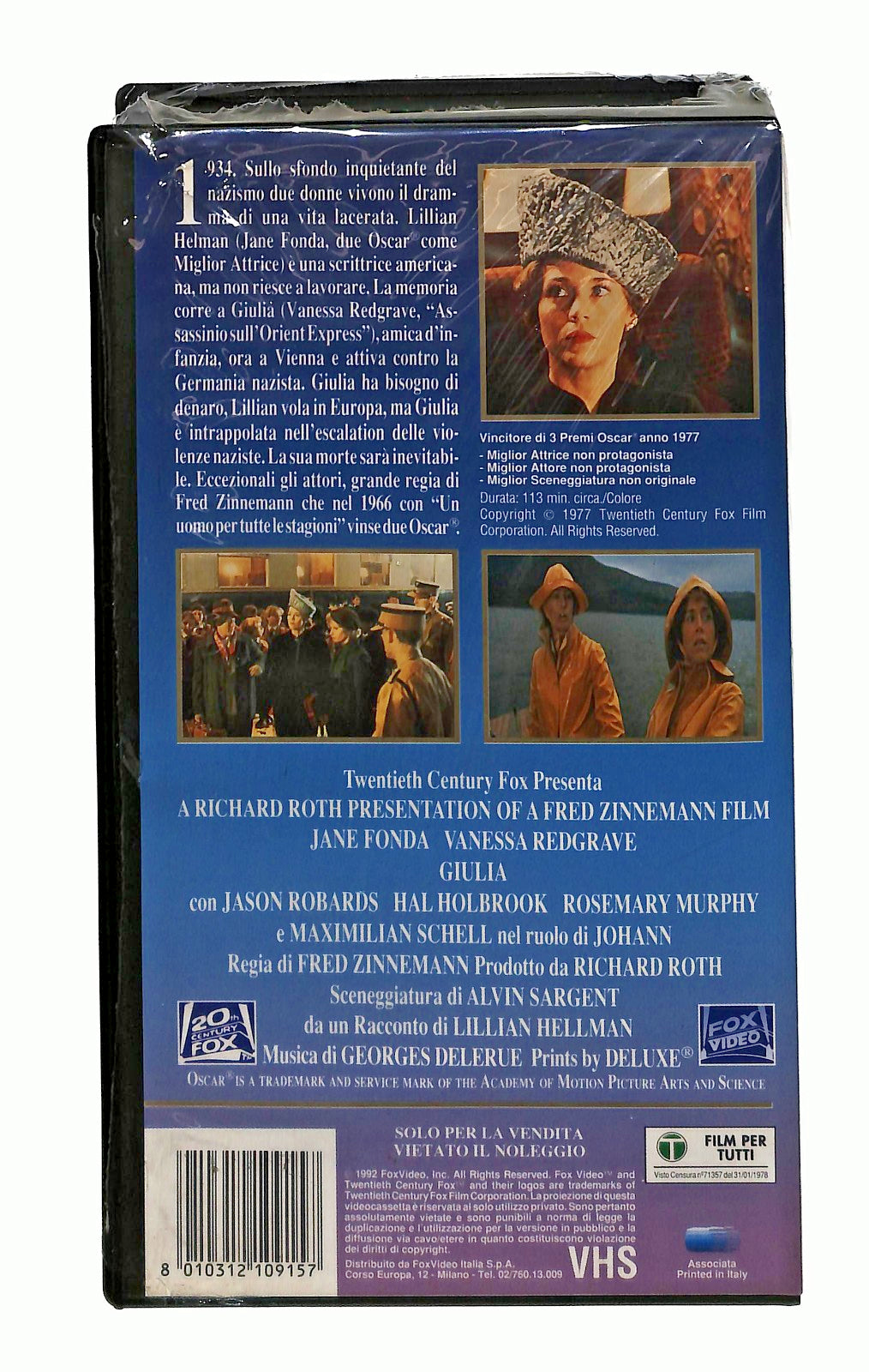EBOND Julia Giulia Fred Zinnemann Fox VHS VH002215