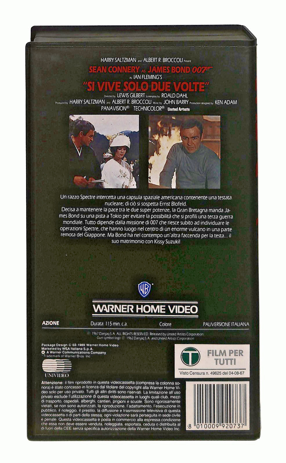 EBOND Si Vive Solo Due Volte James Bond 007 Wb VHS VH002259