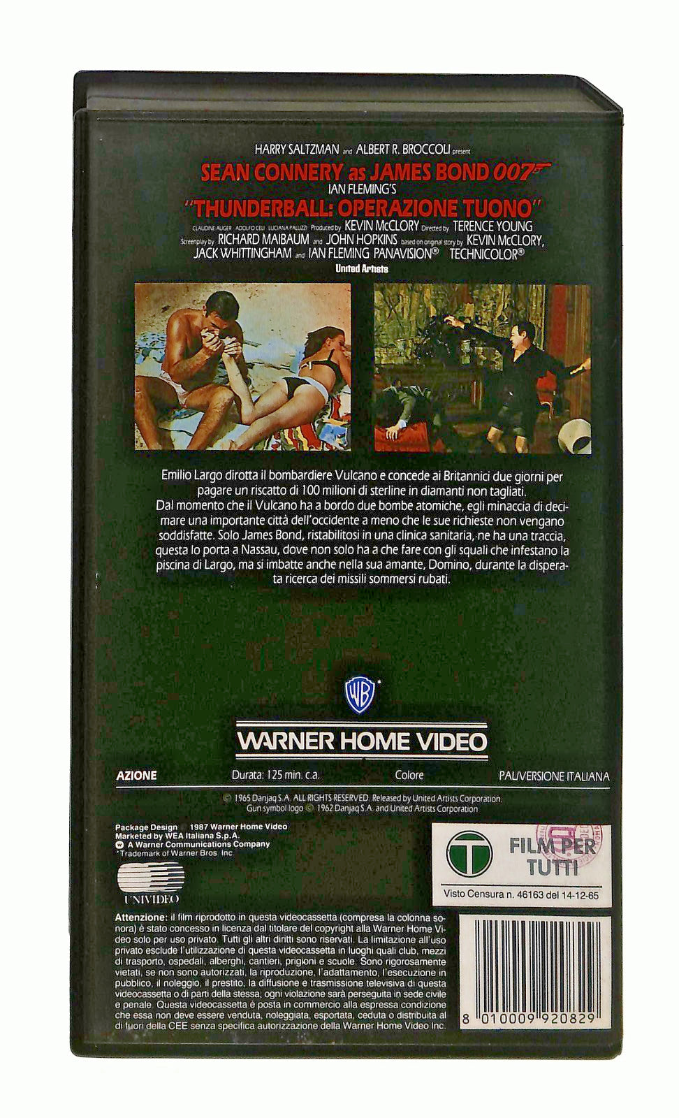 EBOND Thunderball Operazione Tuono James Bond 007 Wb VHS VH002302