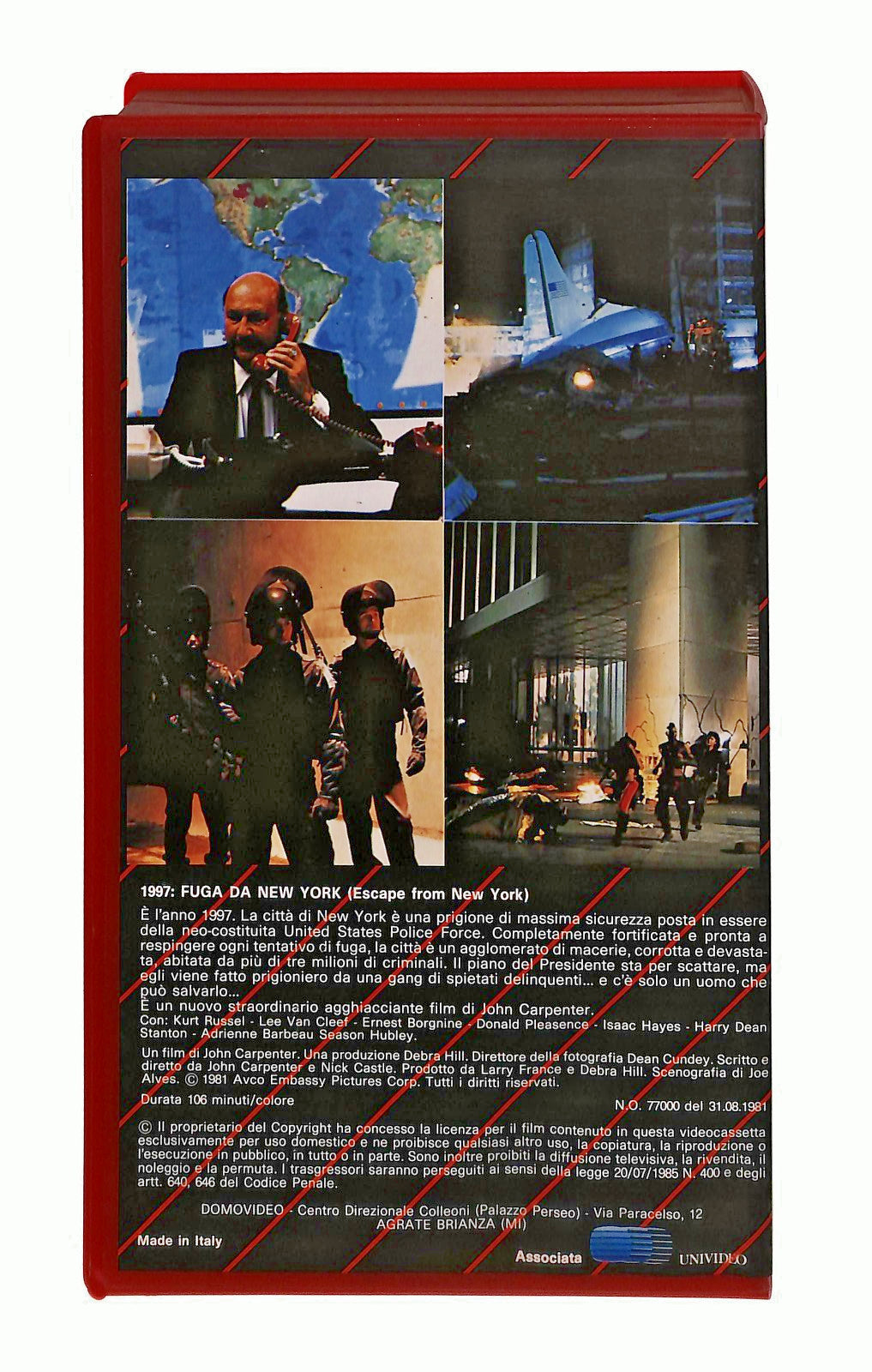 EBOND 1997 Fuga Da New York John Carpenter Domovideo VHS VH002402