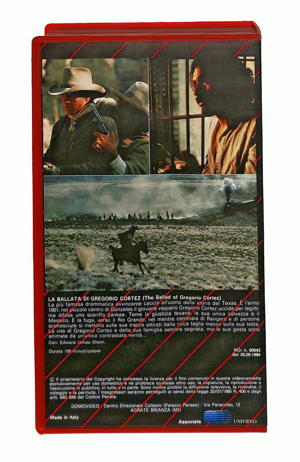 EBOND La Ballata Di Gregorio Cortez Edward James Olmos Domovideo VHS VH002413