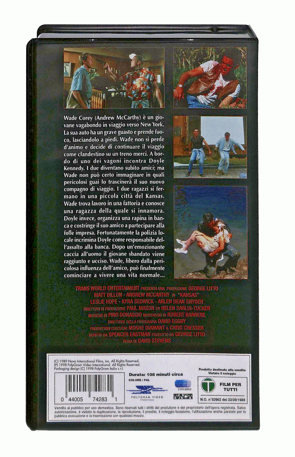 EBOND Kansas Matt Dillon Andrew Mccarthy Polygram VHS VH002425