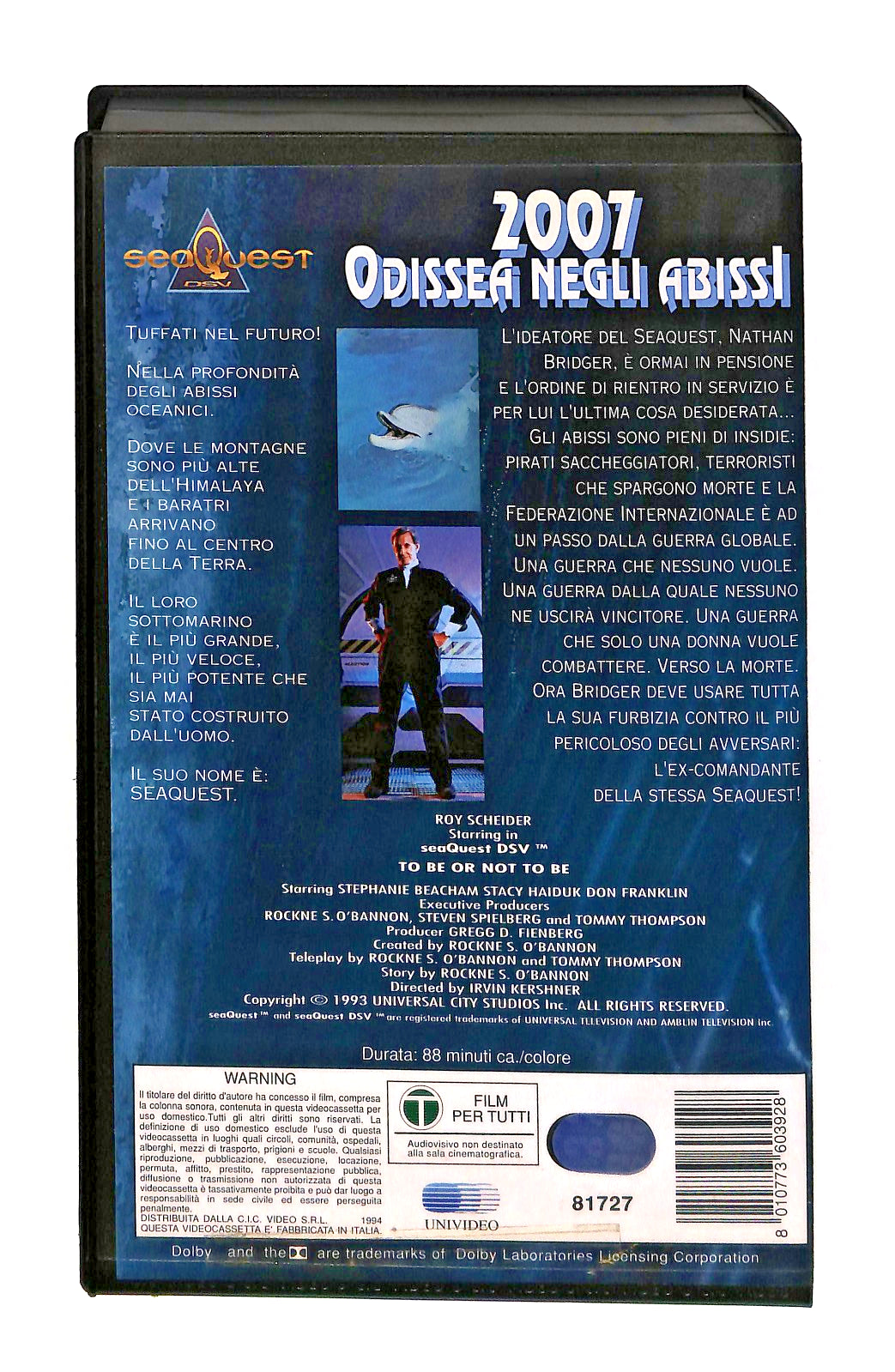 EBOND Odissea Negli Abissi 2007 Seaquest Steven Spielberg Universal VHS VH002517