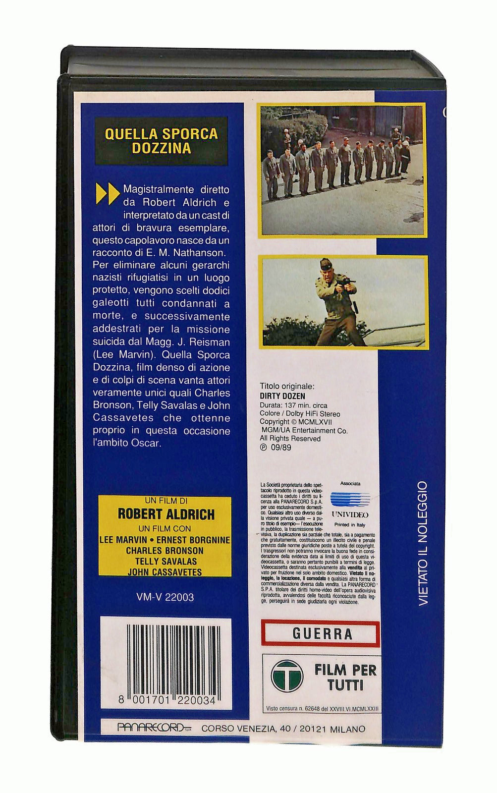 EBOND Quella Sporca Dozzina Panarecord Gallery Mgm Ua VHS VH002558