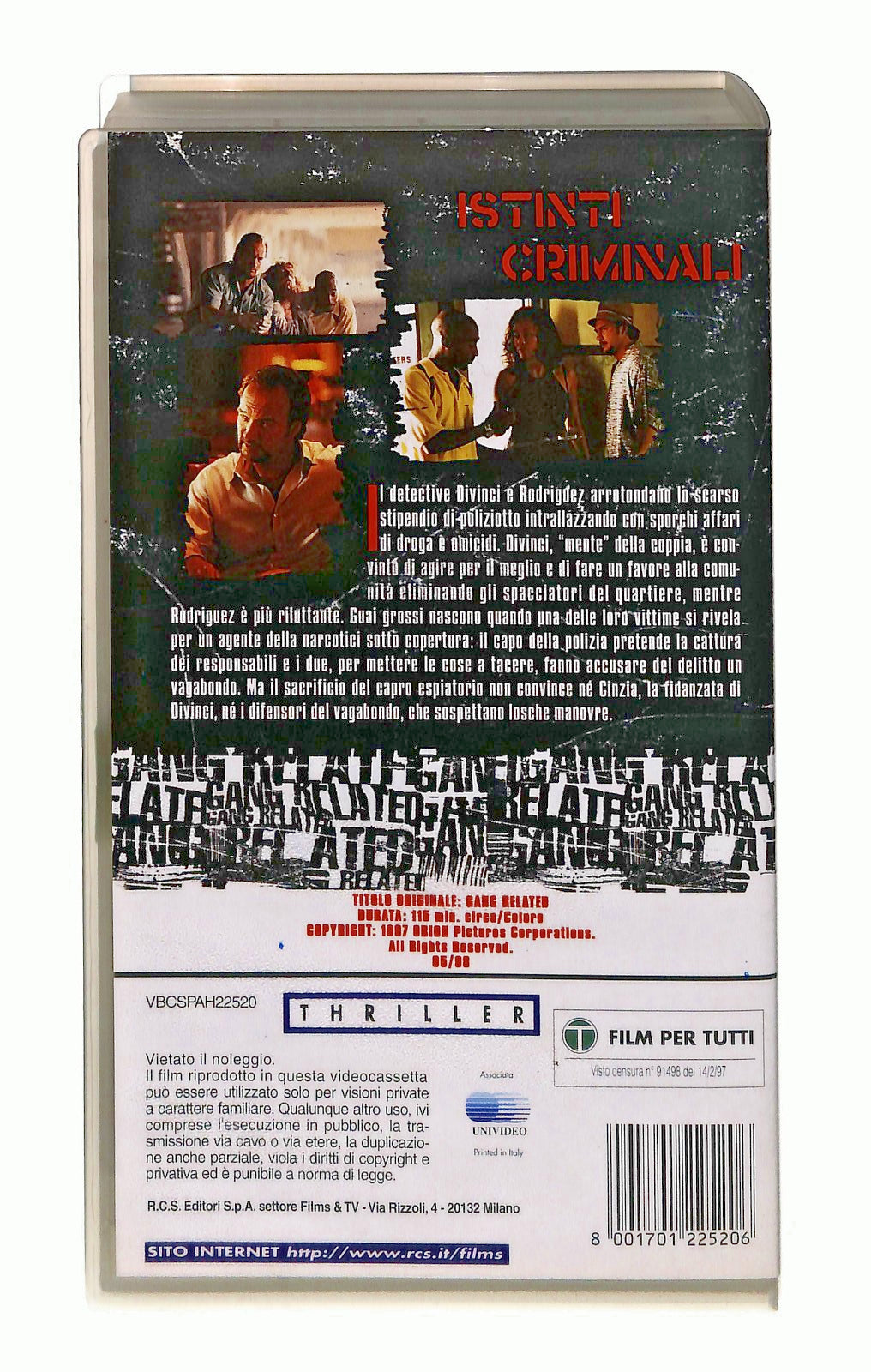 EBOND Gang Related Istinti Criminali James Belushi Rcs VHS VH002566