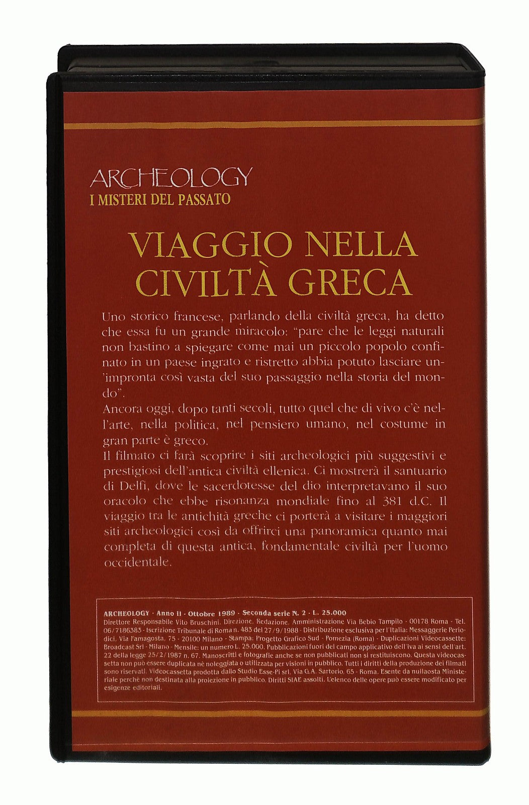 EBOND Viaggio Nella Civilta Greca Archeology Laservision VHS VH002852