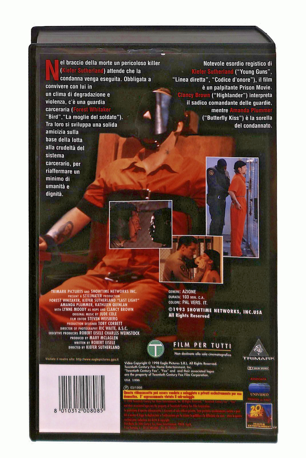 EBOND Last Ligh Storia Di Un Condannato a Morte Fox VHS VH002911