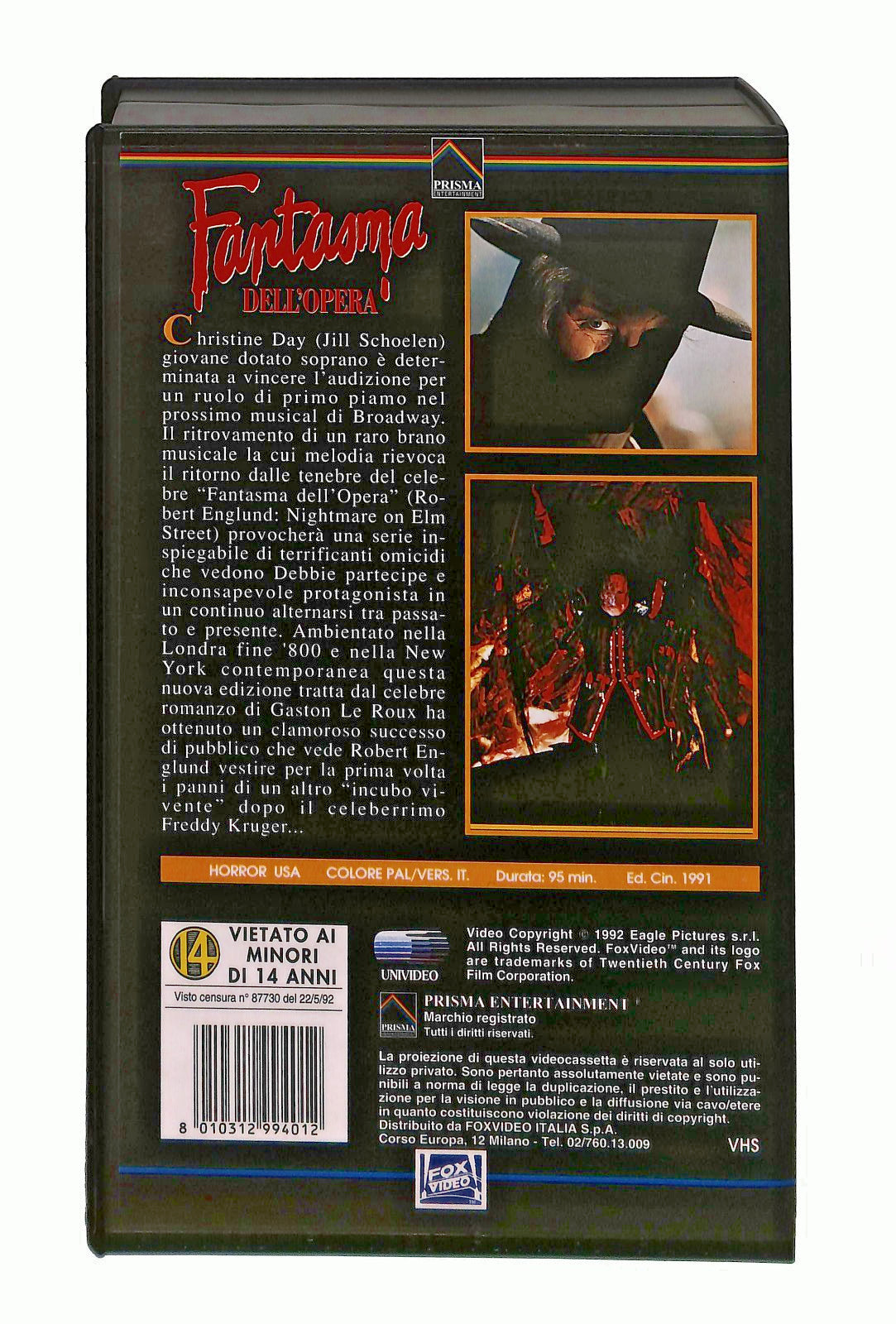 EBOND Fantasma Dell Opera Robert Englund Fox VHS VH002912