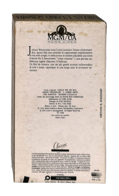 EBOND Tarzan l Uomo Scimmia Classic Collection Mgm Ua VHS VH003133