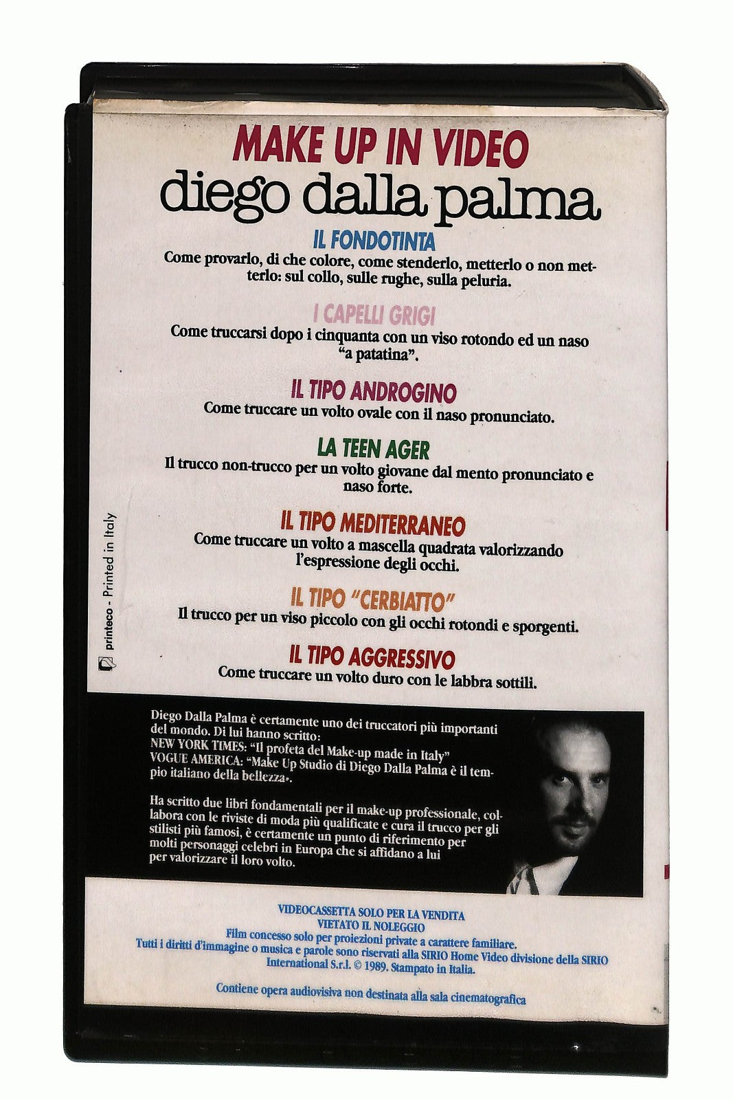 EBOND Make Up In Video N 1 Diego Dalla Palma Sirio Home Video VHS VH003206