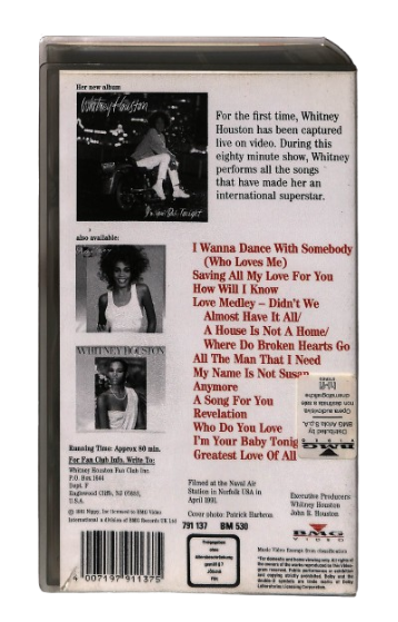 EBOND Whitney Houston Live In Concert No Ita VHS VH004032