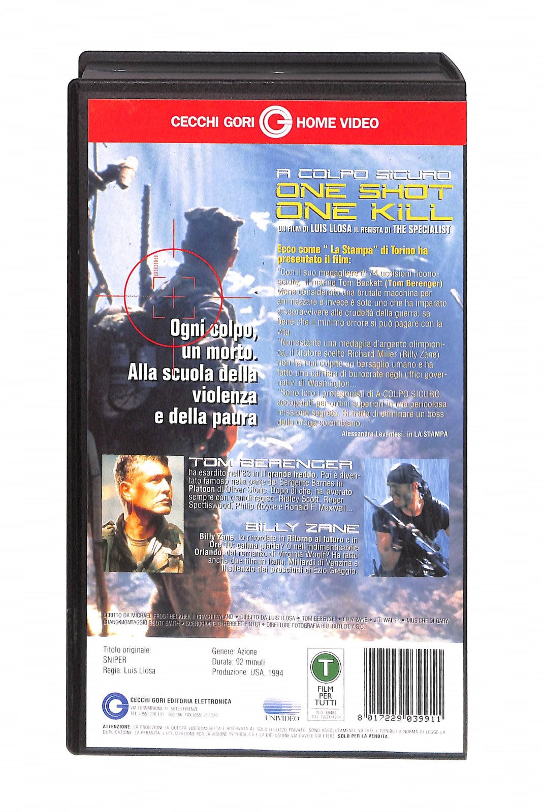 EBOND A Colpo Sicuro One Shot One Kill Cecchi Gori Home Video VHS VH004413