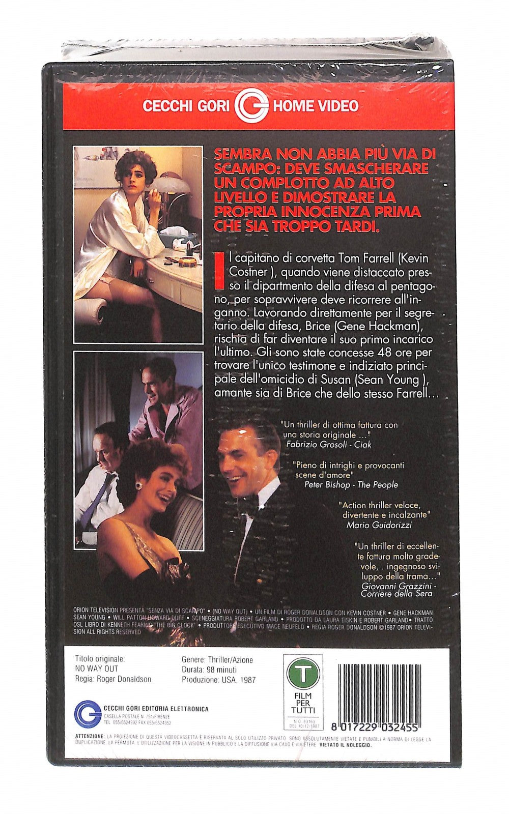 EBOND Senza Via Di Scampo Cecchi Gori Home Video VHS VH004856