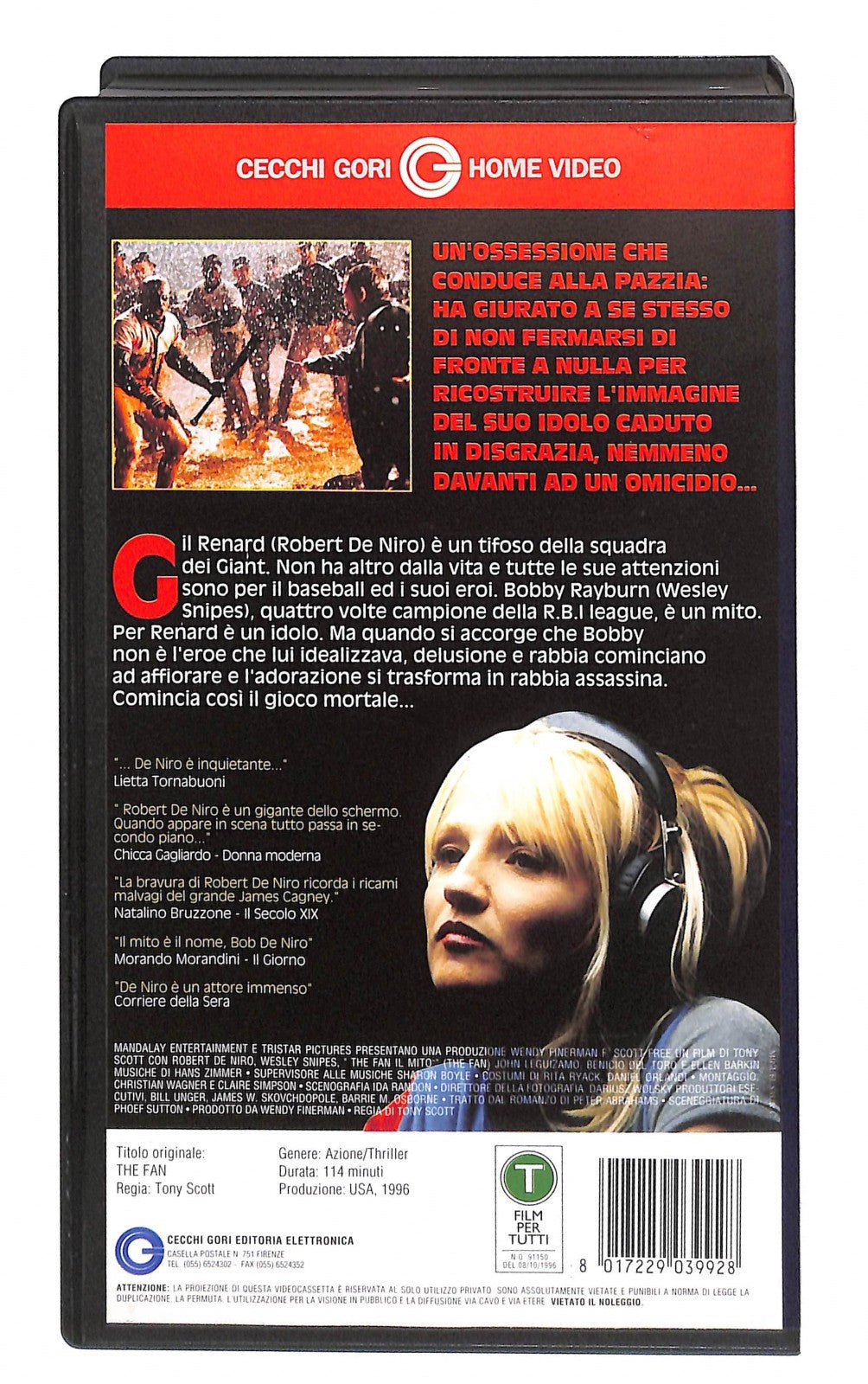EBOND The Fan Il Mito Cecchi Gori Home Video VHS VH004872