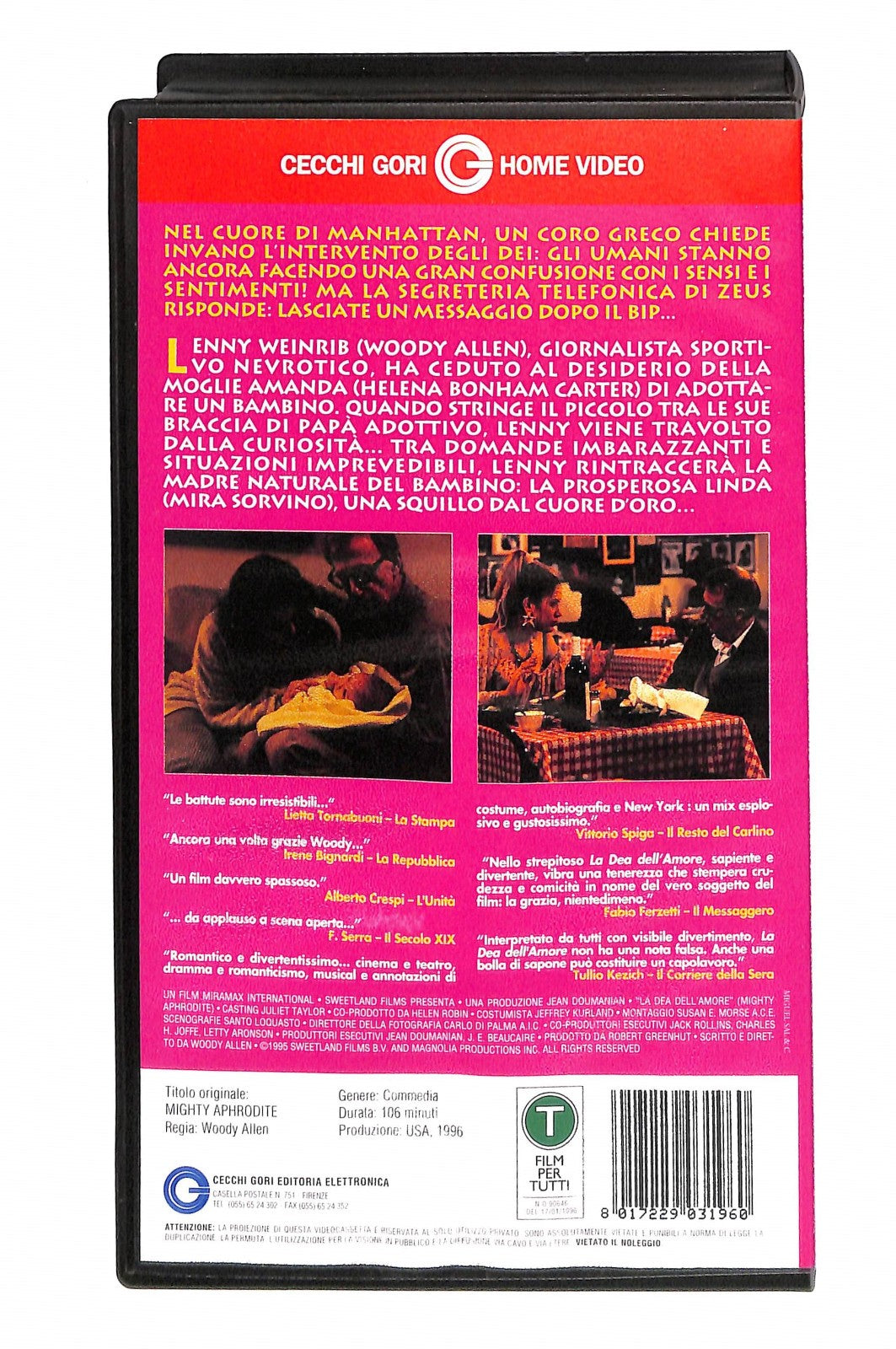 EBOND La Dea Dell Amore Cecchi Gori Home Video VHS VH005416