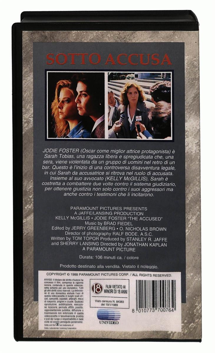 EBOND Sotto Accusa Paramount Cic VHS VH004921