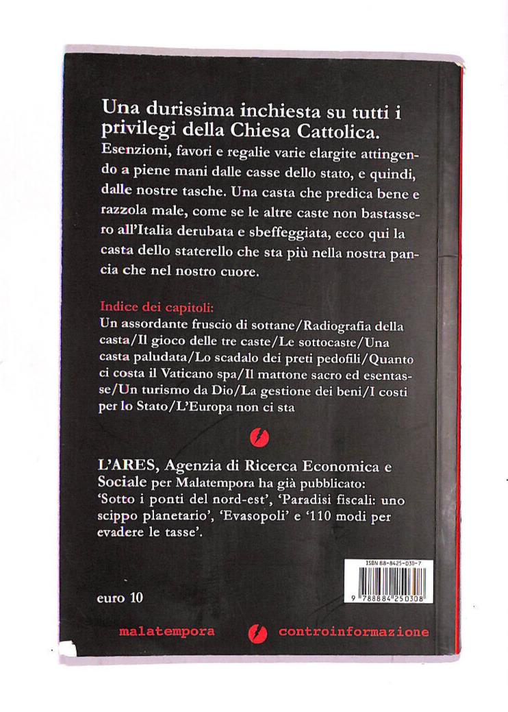 EBOND La Casta Dei Casti Quanto Ci Costa? Libro LI011262