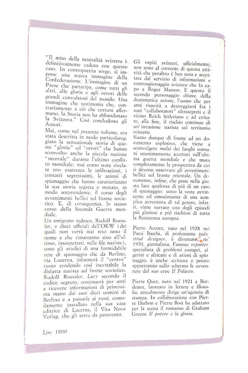 EBOND La Guerra Fu Vinta In Svizzera Libro LI010210