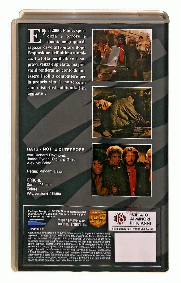 EBOND Rats Notte Di Terrore Titanus VHS VH005319