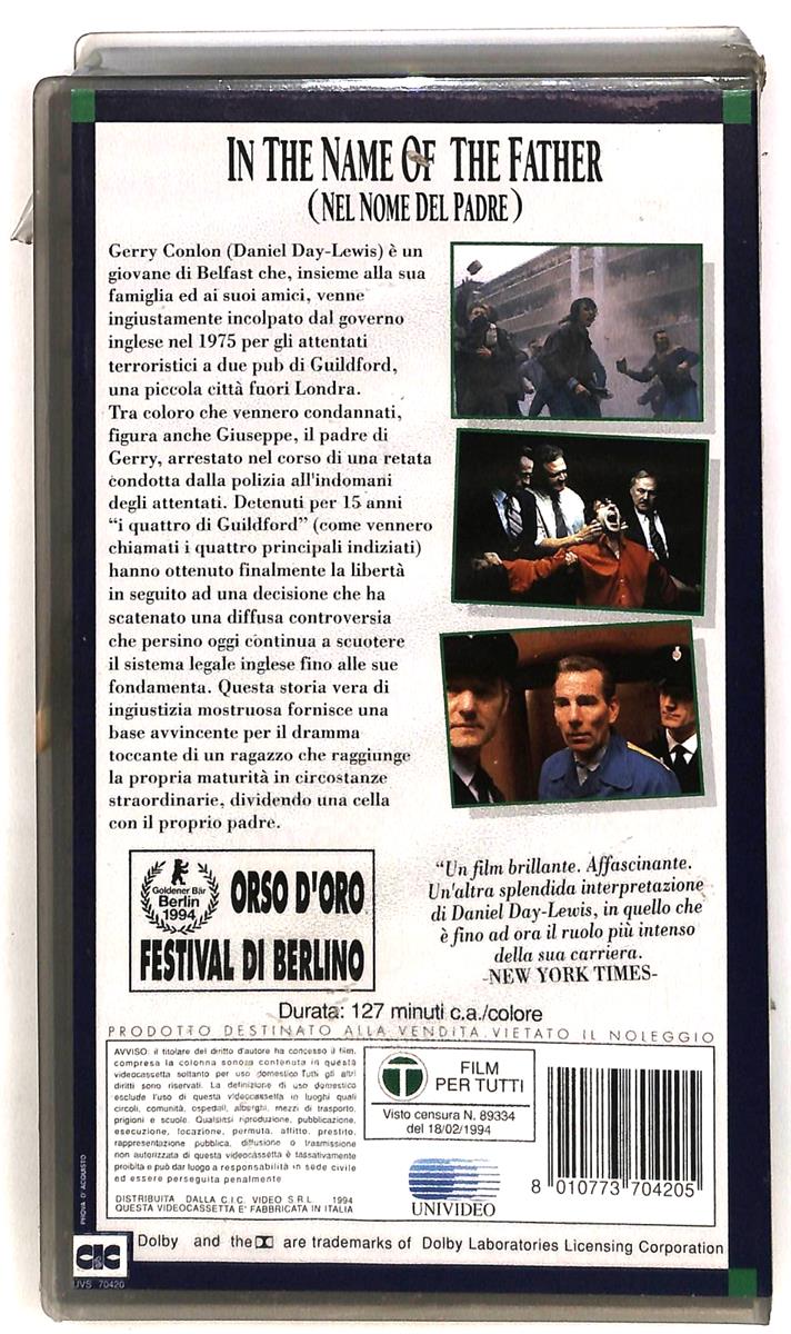 EBOND In The Name Of The Father Nel Nome Del Padre Universal Cic VHS VH005463