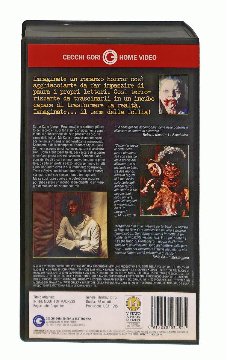EBOND Il Seme Della Follia Cecchi Gori VHS VH003172