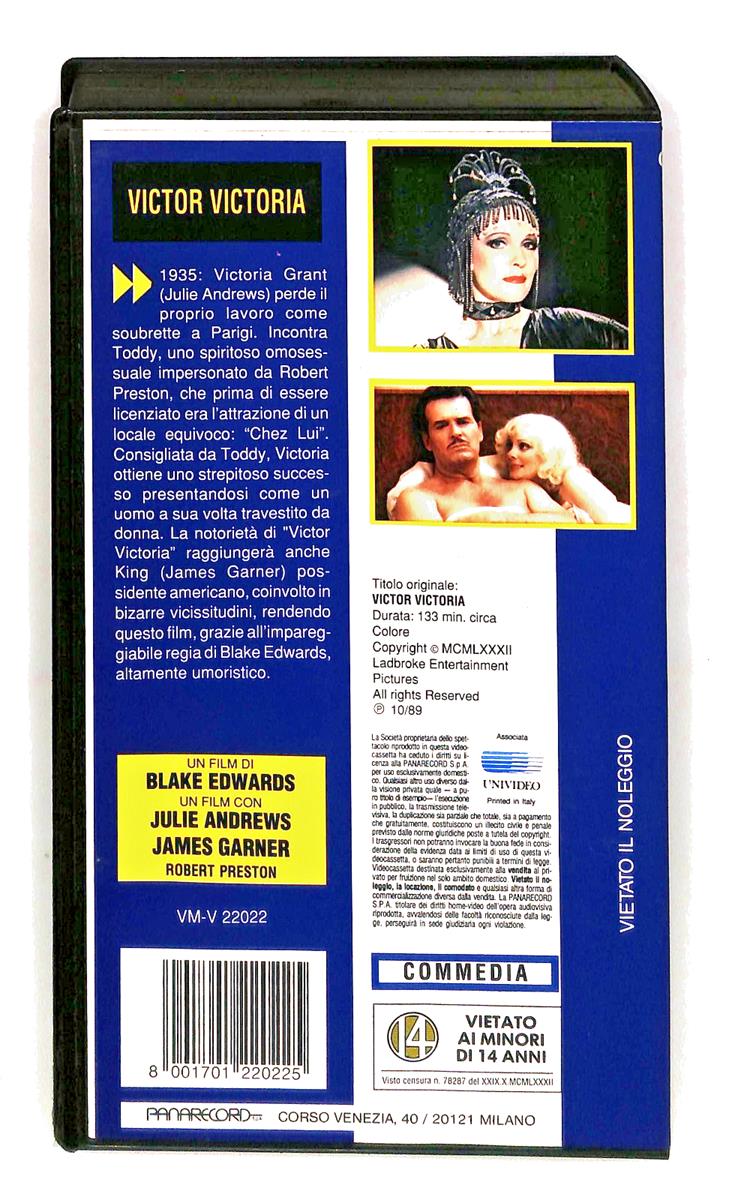 EBOND Victor Victoria Panarecord Gallery Mgm Ua VHS VH002537