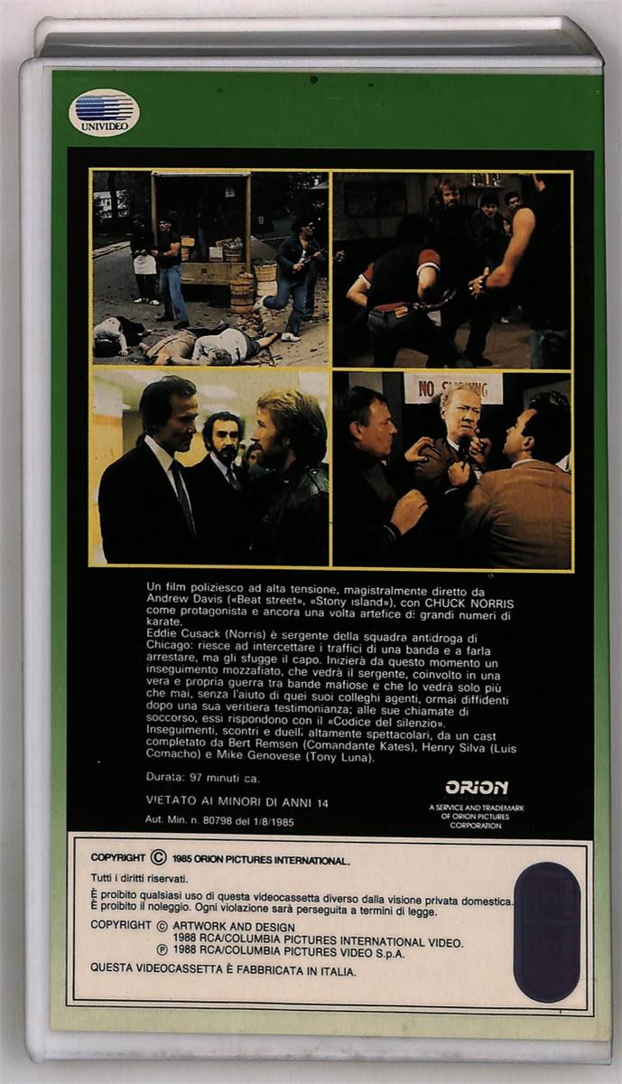 EBOND Codice Del Silenzio Columbia Winners VHS VH004702