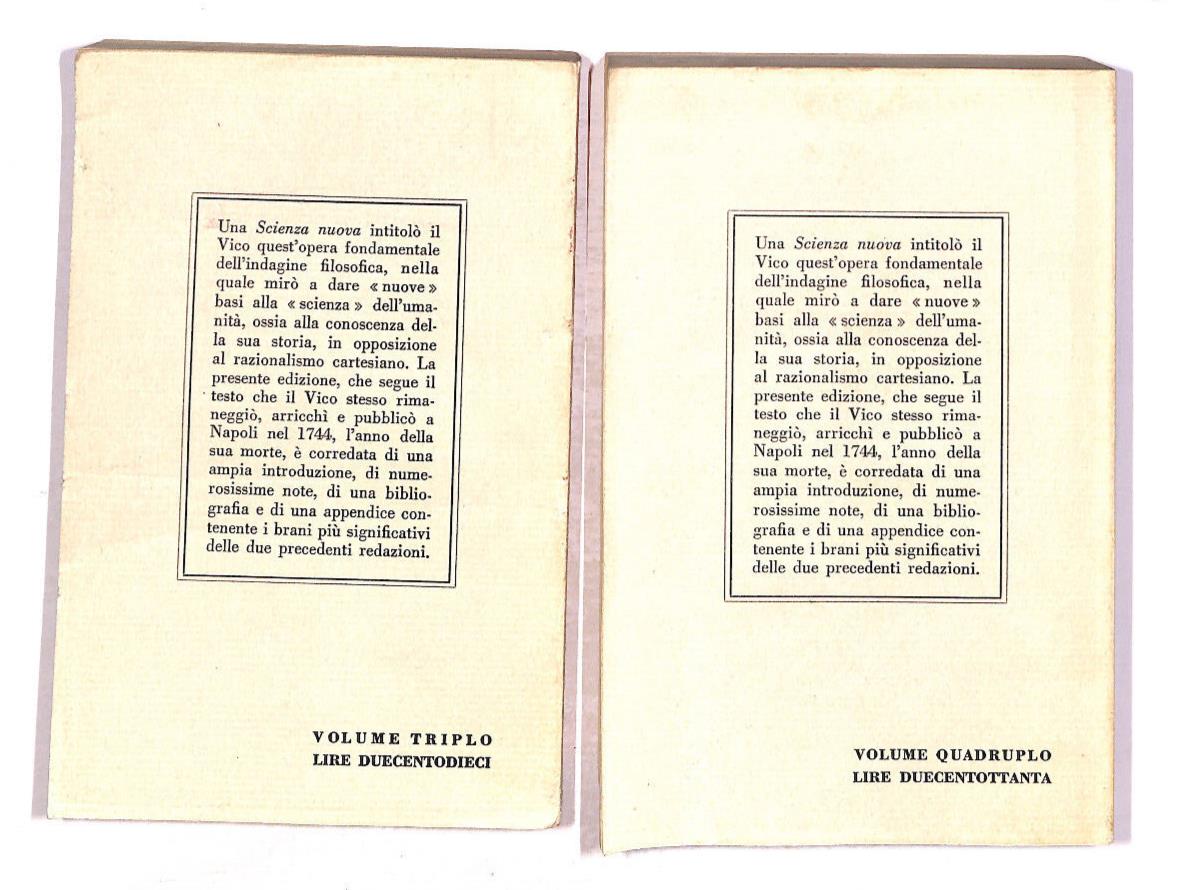 EBOND La Scienza Nuova Di Giambattista Vico Vol 1 e 2 Libro LI014010
