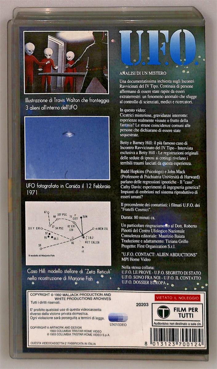 EBOND Segreto Di Stato Ufo Columbia Winners VHS VH004614